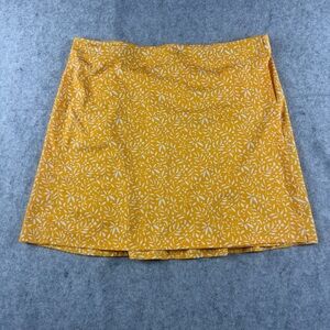RipSkirt Hawaii Skirt Womens XL Yellow Damask Citrus Flower Print Wrap Around